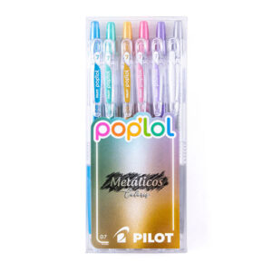 Lápices Tinta Gel Pilot Metalicos 0.7mm 6 colores - Imagen 1