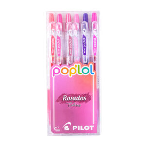 Lápices Tinta Gel Pilot Poplol Rosados 0.7mm 6 colores - Imagen 1